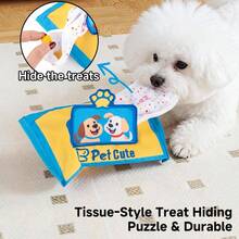 Pet Toys Dog Scent Training Wet Wipes, Chew-Resistant, Hide & Seek, Puzzle, Self-Entertaining, Squeaky Toys - Blue - View 4