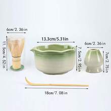 4pcs Japanese Ceramic Matcha Bowl Tea Set, Ideal For Christmas, Thanksgiving, Mother's Day Gifts, Matcha Green Tea Set - Multicolor - View 6
