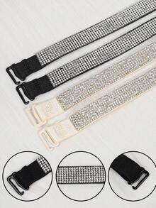 女士肩带，星光肩带，耀眼夺目，可拆卸替换肩带，女士内衣配饰，露肩设计，柔软舒适，闪亮性感 - 彩色 - 查看 2