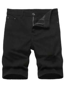 3-Pack Men's Casual Solid Color Summer Versatile Denim Shorts - Đen + Xanh lá cây + Màu kaki - Xem 3