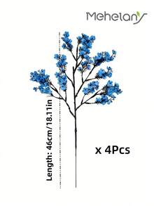 MEHELANY 8支仿真满天星，18.11英寸蓝色仿真满天星花束，适用于家居室内装饰、春夏派对装饰、户外花园、室内壁炉、门廊装饰、婚礼、派对DIY花艺装饰、礼物、母亲节/DIY花环/婚礼背景装饰 - 彩色 - 查看 8