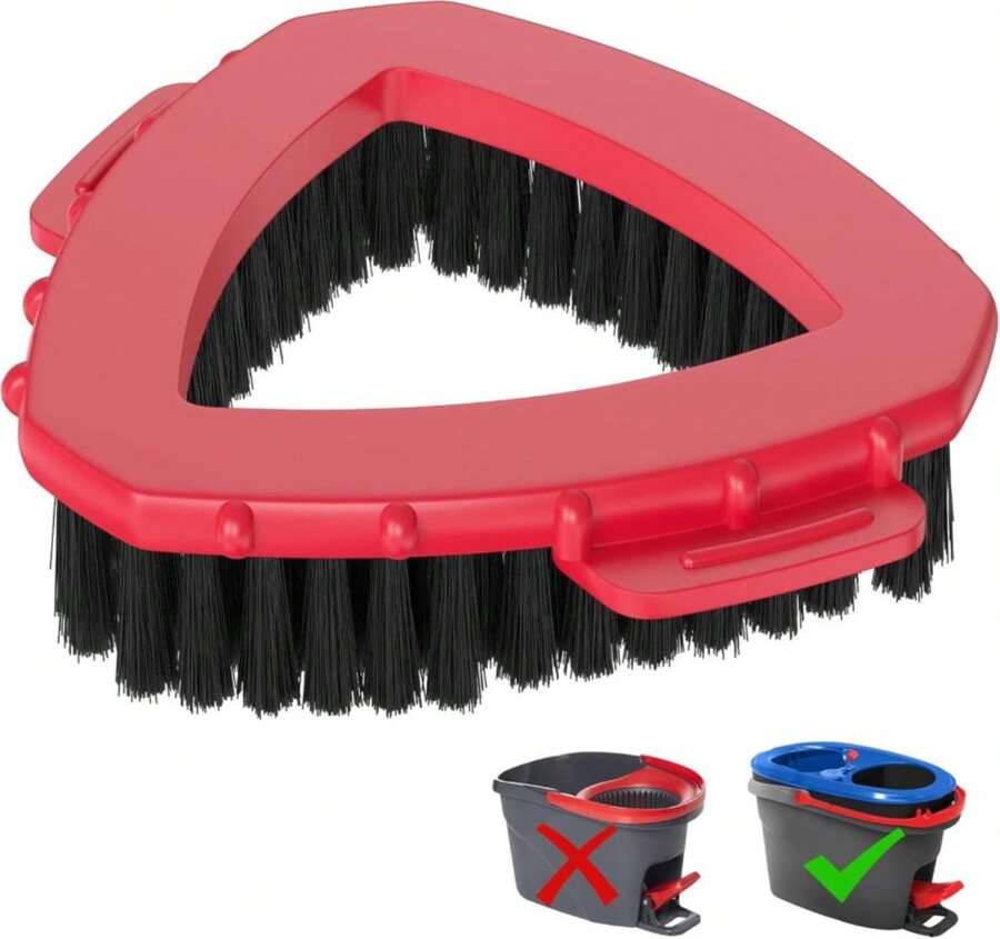 Replacement Scrub Brush For O-Cedar 2-Tank System, 4.4" Triangular Spin Mop Scrubber Head, Heavy-Duty Stiff Bristle Cleaning Brush For Tile, Grout, Bathroom, Kitchen &Amp; Floors - Màu A - Xem 1