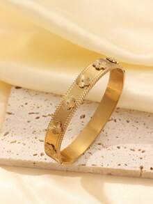 Znice 新款时尚不锈钢立方花装饰手链，适合女性日常佩戴，情人节、母亲节礼物