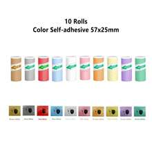 无墨贴纸打印机，迷你热敏打印机，附赠1卷热敏纸，无线口袋打印机，智能便携式收据打印机，适用于照片、日记、笔记和便签打印 - 彩色 - 查看 14