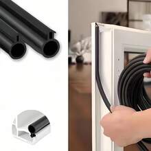 1pc 3 Meters/6m O-Shape Plastic Window Seal Strip, Soundproof Thermal Insulation Anti-Freeze O-Ring Weatherstrip - Multifunctional Door & Window Gap Insulation, Windproof Soundproof Thermal Insulation, Black/White, Easy Installation Anti-Leakage - Multicolor - View 2