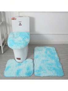 1 Set Minimalist Style Toilet Bathroom 3 Pieces Set Combination, Bathroom Floor Mat - Hot Pink - View 12