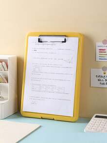 1pc A4 File Folder Board With Storage, High Capacity Office Clipboard With Pen Holder, Metal Clip, Wear-Resistant, Smooth Surface For Writing, Suitable For Writing, Learning, Interviews, Sketching, Applicable For Teachers, Schools, Stationery Stores, Construction Sites, Homes And Other Occasions - Multicolor - View 12
