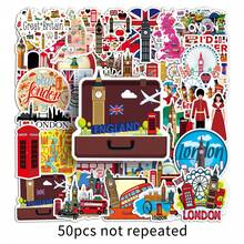 50 PCs Handmade Funny Cute Great Britain Waterproof Stickers DIY For Phones Laptop Skateboard Creative Graffiti Car Motor Sticker