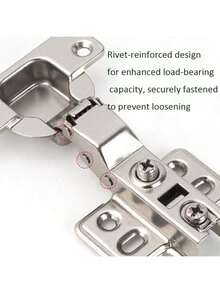 【35mm 缓闭柜门铰链】静音缓冲铰链，适用于厨房壁柜、地柜和衣柜，20/10 镀铬五金套装，安装简便，顺滑流畅，实现柜门轻柔静音关闭，防夹手设计，提升居家使用体验和安全性。 - 銀色 - 查看 5