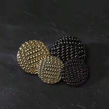 8 piezas de botones vintage con tono de latón - Multicolor de 15-25mm, botones de aleación negra/dorada, adecuados para chaquetas de traje, cárdigans, vestidos (decoración de cuello/puño DIY)