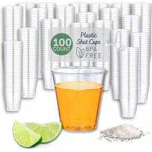 COUNT - PLASTIC SHOT GLASSES Disposable Drink Party Cups Dessert Jello Shooters - 1 cốc oz + 100 cốc - Xem 2