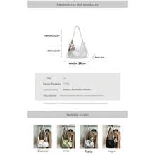 Bolso cruzado para mujer versátil y espacioso con múltiples usos bandolera hombro y mochila gran capacidad diseño liso y moderno - Blanco - Ver 6