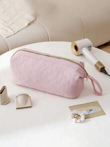 1件裝純色絎縫吹風機收納袋 捲髮棒收納袋 附內袋，旅行美髮工具袋 旅行攜行收納包 化妝包，實用禮物 - 彩色 - 查看 12
