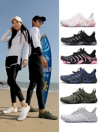 Zapatos para vadear arroyos al aire libre para hombres, zapatos casuales de playa y viaje para hombres, zapatos ligeros y transpirables para hombres, zapatos deportivos para gimnasio y correr, modelos de pareja tallas 36-47 (Patrón asimétrico)