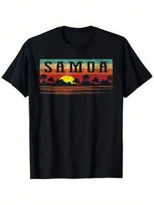 Camiseta Vintage Estilo Antiguo Samoa, Camiseta Samoa, Estilo Suelto Nueva Camiseta Unisex de Manga Corta, Casual Cómoda, Algodón Puro - Negro - Ver 6