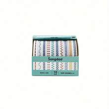 10 Rolls/Box Of Floral Pattern Washi Tape, Creative Line And Geometric Pattern Tape, Fashionable Colorful Paper Craft Supplies, Scrapbook Collage And Stationery Making Decorative Materials, Gift Packaging Decorative Tape, A Unique Gift For Friends