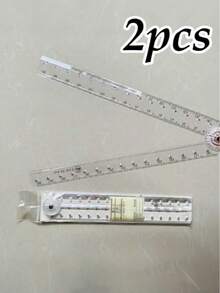 1pc Creative Drawing Acrylic Transparent Folding Ruler (Expanded 30cm), Transparent Design, Minimalist Style, Foldable For Easy Storage And Portability, Student Supplies, Essential For Back To School, School & Education Supplies > Drawing Supplies > Rulers - Clear - View 14
