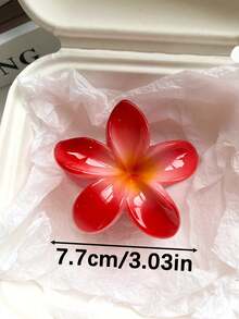 3 piezas/1 pieza Pasadores de pelo de plástico con forma de flor de hibisco de 7,7 cm/3,03 pulgadas, rojo/marrón/vino tinto, ligeros, adecuados para uso diario, casual, fiesta, viajes, playa, vacaciones, coleta, moño, lavado de cara, maquillaje, accesorio de vestir, accesorios para el cabello de mujer, elegantes garras para el cabello, clip de moda - Multicolor - Ver 2