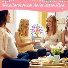 Gender Reveal Fingerprint Tree Guest Book, Gender Reveal Game, Boy Or Girl Gender Reveal Decorative Gift, Baby Shower Supplies (Elephant) - Multicolor 2 - View 11