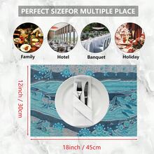 Bộ 1/4/6 tấm lót bàn ăn bằng vải lanh họa tiết đàn cá hình học, thích hợp cho bàn ăn, trang trí quanh năm, thảm trải bàn hiện đại có thể giặt được, trang trí phòng, lót ly, thảm trải bàn ăn nhà bếp, trang trí tiệc trong nhà và ngoài trời, trang trí nhà cửa, quà tặng lý tưởng. - Nhiều màu - Xem 10