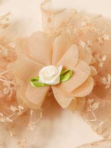 2个可爱优雅的蕾丝花朵发夹，适合女婴和幼儿，刺绣蕾丝发饰，适合节日、派对和日常佩戴 - 彩色 - 查看 8