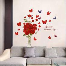 Bộ 2 miếng dán trang trí ngày Valentine, hình cây trái tim hiện đại, decal dán tường PVC tự dính và có thể tháo rời, dùng để trang trí phòng khách, phòng ngủ, nhà cửa, trang trí tường, trang trí phông nền lễ hội. - Xem 9