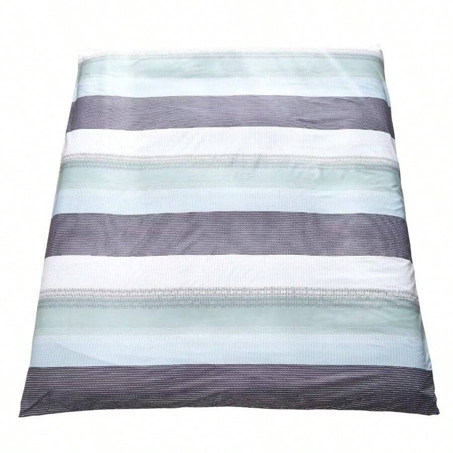 de futn con cierre para colchn de futn japones, sper suave y lavable a mquina, tamao individual Full Queen - Rayas grises verdes Dob - Ver 1