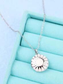 1件复古优雅浪漫不对称可开启银色吊坠项链，适合日常、通勤、节日、派对等场合，是送给女性的理想礼物。 - 彩色 - 查看 20