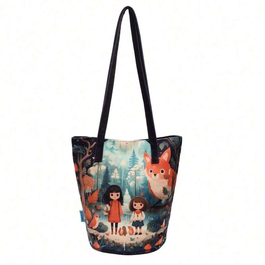 [Nueva ]Bolso cruzado de mujer con ilustraciones de cuento de hadas diseño único y moderno bolso bandolera versátil para mujeres bolso de hombro pequeño con dibujos - Sección 5 - Ver 1