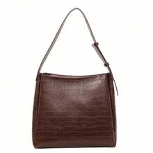 [Nueva ]Bolso cruzado de mujer elegante y versátil diseño inclinado de moda para otoño e invierno bolso de mano pequeño con estilo coreano - Café - Ver 1