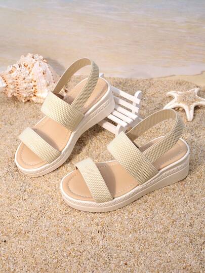 Children's Sandals, New Spring/Summer Girls High Heel Wedge Sandals, Princess Shoes For Toddlers & Big Kids, Open Toe Fashion Outdoor Student Sandals