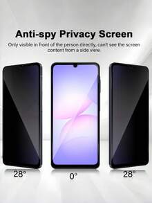 隐私防窥手机膜 3 片装 9H 钢化玻璃屏幕保护膜，防窥隐私保护，防碎裂，防刮擦，兼容三星 Galaxy S26 S25 S24 Ultra A57 A56 A37 A36 A17 A26 / 17 16 15 14 13 12 11 Pro Max 系列 / 15T 14T Note 13 14 12 14C 13C 4G 5G，办公室/地铁防窥保护膜，兼容 ，春季复活节礼物派对 - 無色 - 查看 5