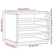 Organiseur de bureau vidaXL couleur marron 36 x 26 x 29,5 cm - Tabac - Voir 9