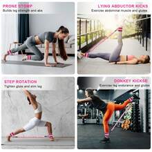 1件/3件装脚踝阻力带，健身脚踝绑带，腿部和臀部训练阻力带，健身配件 - 粉色 - 查看 4