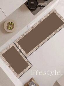 One Piece Of Silicone Kitchen Mat With Colorful Gradient Pattern, Anti-Fatigue, Non-Slip, Quick-Drying And Water-Absorbing, Simple And Stylish Soft Rubber Mat Suitable For Kitchen, Bathroom, Entrance Door, Laundry Room And Other Places ,Room Decor - Multicolor - View 9