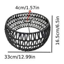 Handmade Woven Black Lamp Shade - Party Art Decor, Suitable For Home Decor, Family, Home, Restaurant, Cafe - Creative Wabi-Sabi Style Lighting Fixture (Excluding Lamp, Wires, Accessories) - Black - View 9