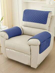 Ultrasonic Dust-Proof Anti-Slip Recliner Cover, Minimalist Solid Color Armchair Armrest Towel, Single Sofa Combination Lumbar Pillow - Multicolor - View 3