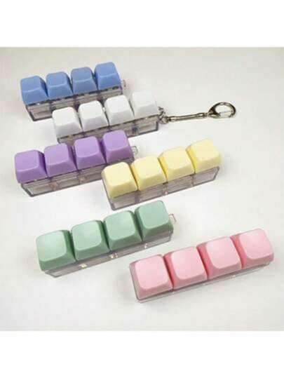 1pc Stress Relief Keychain, Fashionable Keyboard Cap Keychain - Novelty Desktop Accessory, Stress Relief, Made Of PVC/Acrylic/Metal, With Beads And Faux Pearl Trim, Lobster Clasp, Great For Hanging On Handbags And Backpacks