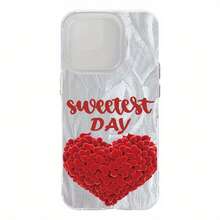 Funda de teléfono de gasa de plumas de alta gama en forma de corazón Sweet Day para iPhone 6/6S/7/8/X/XR/SE2 2020/SE3 2022/11/12/13/14 15/16 16E mini Plus Pro MAX - Colores mixtos - Ver 2