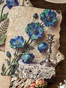 1pc Embossed Floral Stationery Paper, Botanical Themed Scrapbooking Background Material, Suitable For Bullet Journaling, Ins Style