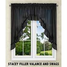 Ellis Curtain Stacey Balloon Cenefa, 56 x 30 Tiers, , 1 uds. por Paquete(71.1An x 76.2Al cm (1 Paneles) Negro) - Multicolor - Ver 6