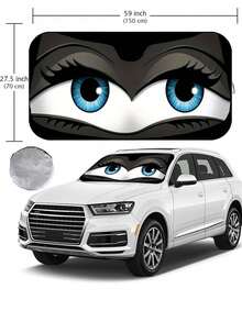 59.06" X 27.5" Foldable Car Windshield Sun Shade, Front Window Sunshade With Enhanced UV Protection, Suitable For Sedans, SUVs And Hatchbacks