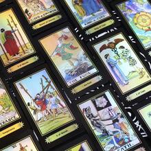 经典塔罗牌、怀特国王塔罗牌和A.E.怀特塔罗牌，卡牌套装包含指南和卡套，78张全息经典塔罗牌，可用于占卜游戏、游戏礼品、卡牌游戏派对桌游、情侣和朋友互动小游戏、派对用品 - King Waite - 查看 5