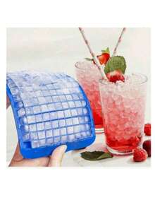 Square Grid Silicone Ice Cube Tray, With Excellent Cold Resistance And Durability. Ice Molds And Pudding Molds, Suitable For Use In Households, Bars And Other Places. Easy To Use. - Multicolor - View 2