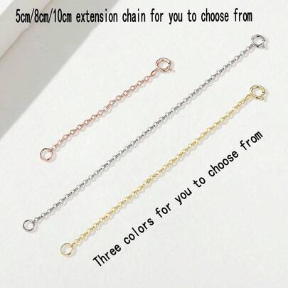 3件/6件/12件可调节延长链，手工DIY手链项链脚链配件，3种颜色可选