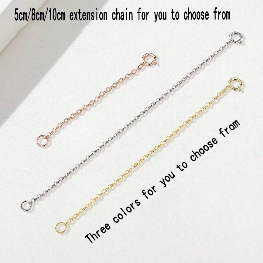 3件/6件/12件可调节延长链，手工DIY手链项链脚链配件，3种颜色可选 - 金色 - 查看 1