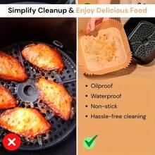 45pcs Square Air Fryer Oil Paper Mats -  Non-Stick Baking Paper, Disposable Oil-Absorbing Paper Liners, Microwave/Frying/Grilling Universal, Halloween Thanksgiving Christmas Holiday Baking Cooking Essentials, Suitable For Frying, Baking, Cooking, Grilling And Microwave - Primary Color - View 8