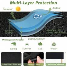 1 pieza Cubierta impermeable para silla de exterior, de poliéster, resistente a los rayos UV y al moho, protector transpirable para muebles de patio, se ajusta a sillas giratorias y mecedoras - Negro - Ver 4