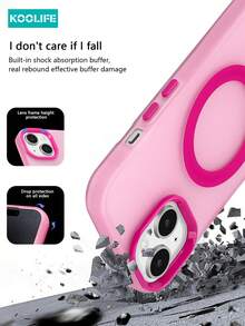 Koolife 磁吸式半透明磨砂粉色保护壳，单件装，支持磁吸无线充电，Magsafe 保护壳，独立按键，撞色设计，半透明磨砂材质，兼容 Apple 17、17 Pro Max、17、17 Pro、17 Air、11、12、12 Pro、12 Plus、13、13 Pro、13 Pro Max、14、14 Pro、14 Pro Max、15、15 Plus、15 Pro、15 Pro Max、16、16 Plus、16 Pro、16 Pro Max、16e，春季礼物之选 - 玫紅色 - 查看 6