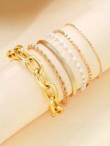 Set de 5 piezas de pulseras de acero inoxidable personalizadas y de colores variados, de diseño único, versátil y elegante, una opción de regalo ideal y resistente al desgaste - Multicolor - Ver 10